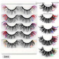 8D Natural Thick Colorful Faux Mink False Eyelashes for Halloween