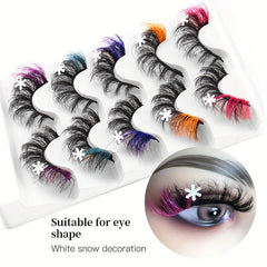 8D Natural Thick Colorful Faux Mink False Eyelashes for Halloween