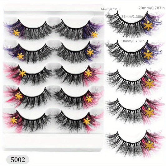 8D Natural Thick Colorful Faux Mink False Eyelashes for Halloween