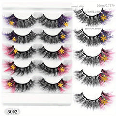 8D Natural Thick Colorful Faux Mink False Eyelashes for Halloween