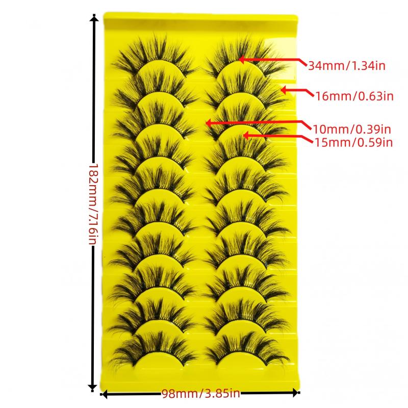 10 Pairs Fluffy Curling Thick Soft False Eyelashes JB21