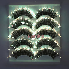 Luminous Mermaid Glitter False Eyelashes 5 Pairs