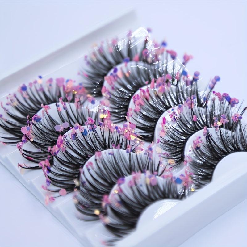 Luminous Mermaid Glitter False Eyelashes 5 Pairs
