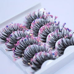 Luminous Mermaid Glitter False Eyelashes 5 Pairs