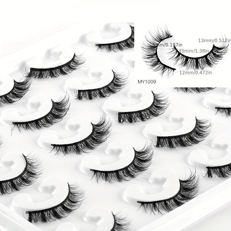 10 Pairs Natural False Eyelashes Curling Daily Makeup