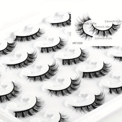 10 Pairs Natural False Eyelashes Curling Daily Makeup