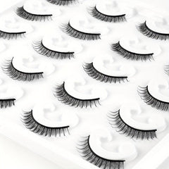 10 Pairs Natural False Eyelashes Curling Daily Makeup