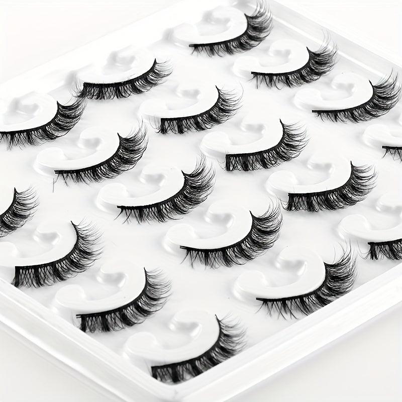 10 Pairs Natural False Eyelashes Curling Daily Makeup