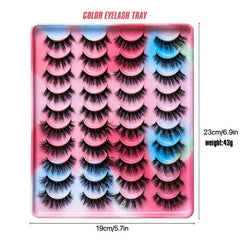 20 Pairs Fluffy False Eyelashes Thick Crossed Faux Mink Hair Lashes