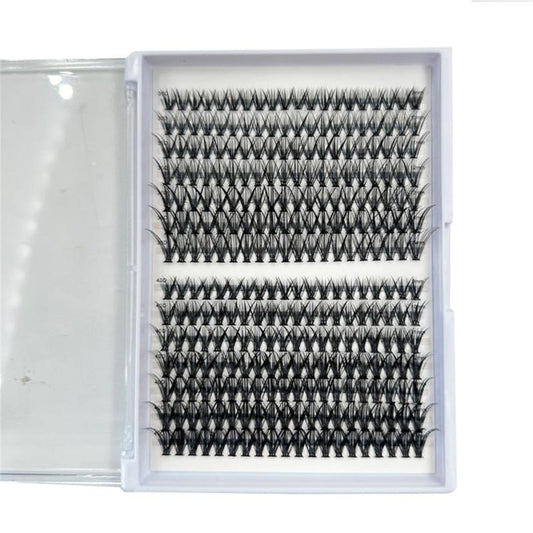 280pcs Cluster Lashes D Curl Long Individual Lashes Mixed Tray Faux Mink Lash