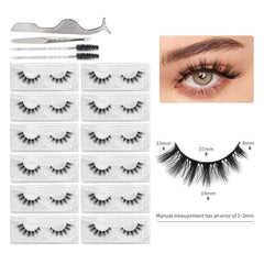 12 Pairs Natural Looking False Eyelashes Fluffy Thick Wispy Curly 3D Styles
