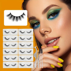 12 Pairs Natural Looking False Eyelashes Fluffy Thick Wispy Curly 3D Styles