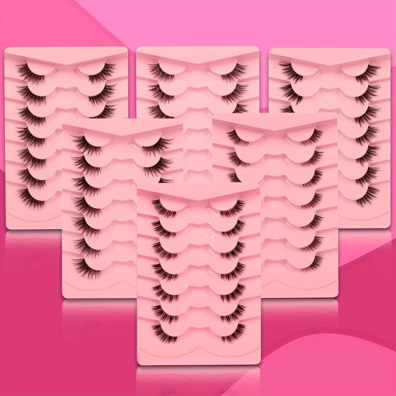 Cat Eyes Lashes Crisscross Half False Eyelashes Short Wispy Lashes