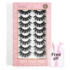 8 Pairs False Eyelashes Set With Bonus Disposable Eyelash Brush Eyelash Curler