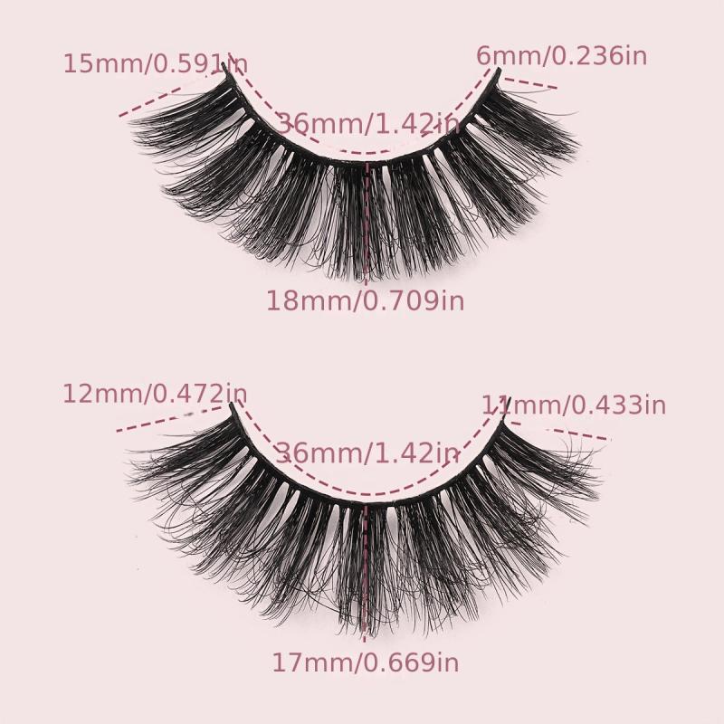 8 Pairs False Eyelashes Set With Bonus Disposable Eyelash Brush Eyelash Curler