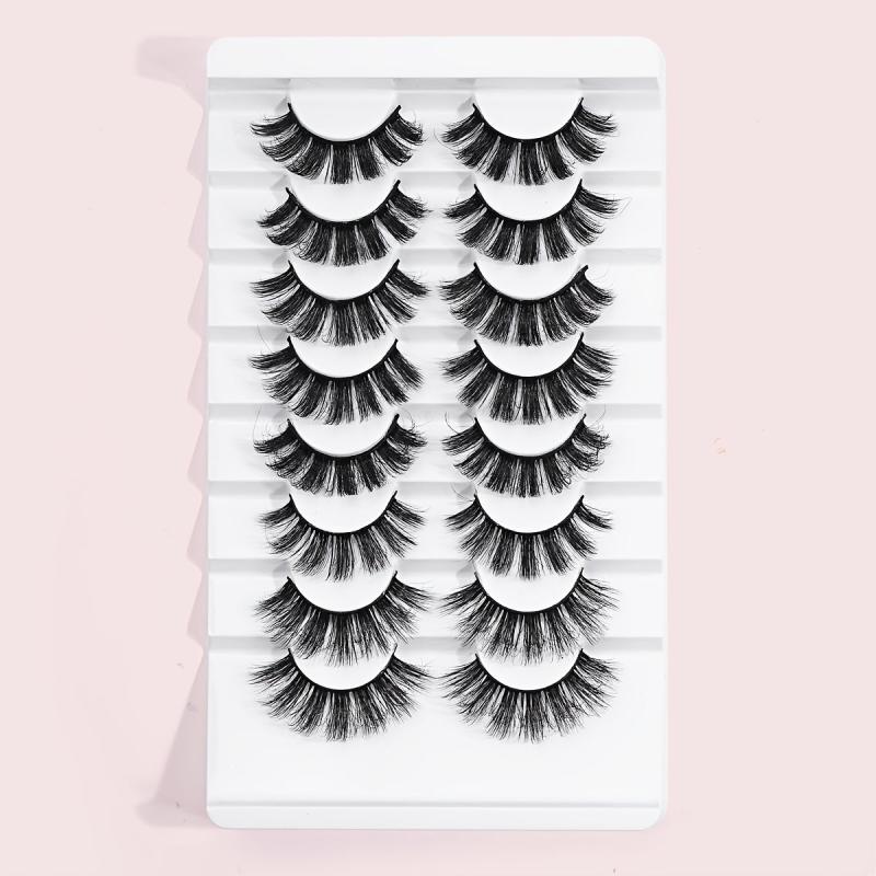 8 Pairs False Eyelashes Set With Bonus Disposable Eyelash Brush Eyelash Curler