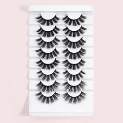 8 Pairs False Eyelashes Set With Bonus Disposable Eyelash Brush Eyelash Curler