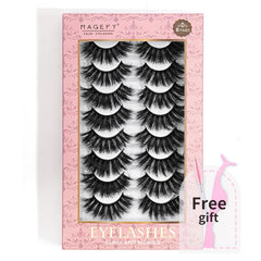 8 Pairs False Eyelashes Set With Bonus Disposable Eyelash Brush Eyelash Curler