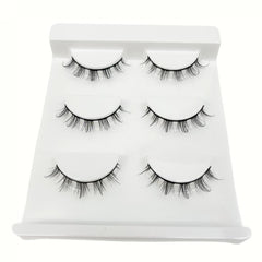 3 Pairs D Curling 8mm Faux Mink Lashes Wispy Natural Look