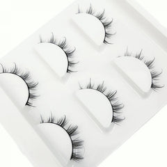 3 Pairs D Curling 8mm Faux Mink Lashes Wispy Natural Look