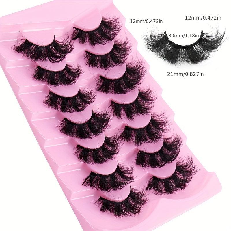 7 Pairs 5D Volume False Eyelashes Thick Cross Simulation Eye Lashes