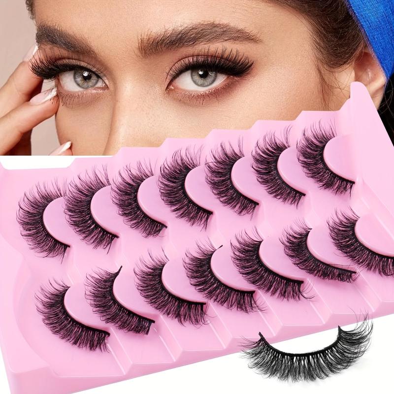 7 Pairs 5D Volume False Eyelashes Thick Cross Simulation Eye Lashes