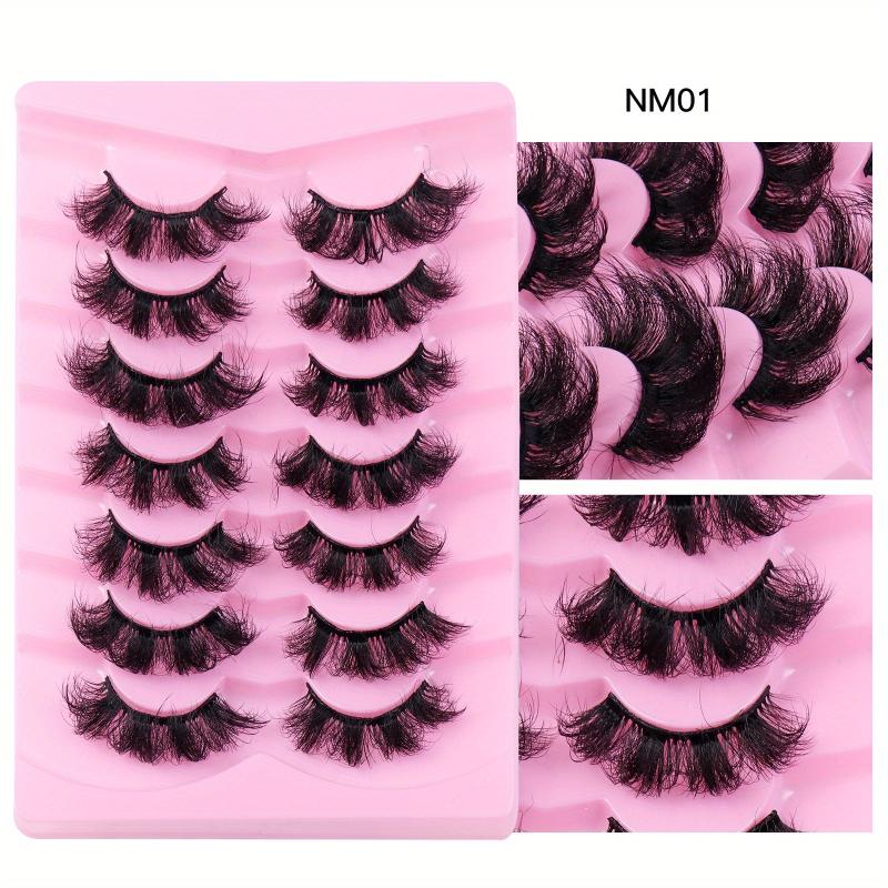 7 Pairs 5D Volume False Eyelashes Thick Cross Simulation Eye Lashes