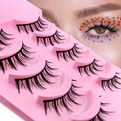 5 Pairs Manga Lashes 14mm Natural Look Individual Clusters Like Lashes Anime