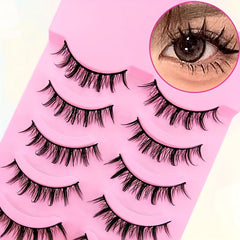 5 Pairs Full Strip False Lashes 20mm Natural Look Doll Eyelashes