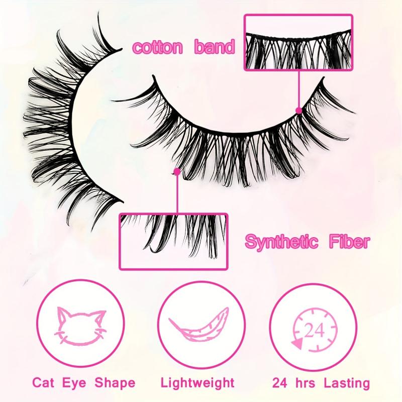 5 Pairs Full Strip False Lashes 20mm Natural Look Doll Eyelashes
