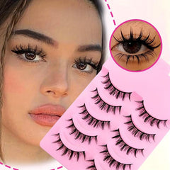 5 Pairs Full Strip False Lashes 20mm Natural Look Doll Eyelashes