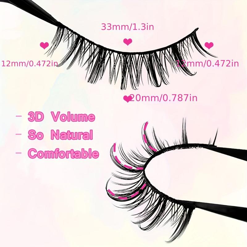 5 Pairs Full Strip False Lashes 20mm Natural Look Doll Eyelashes