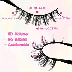 5 Pairs Full Strip False Lashes 20mm Natural Look Doll Eyelashes