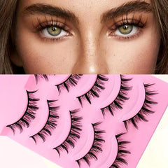5 Pairs Full Strip False Lashes 20mm Natural Look Doll Eyelashes