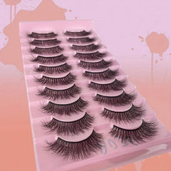 10 Pairs 3D Curling False Eyelashes Fluffy Soft for Dance Parties Stage Makeup