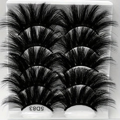 5 Pairs Faux Mink Eyelashes Lengthening Thickening False Eyelashes