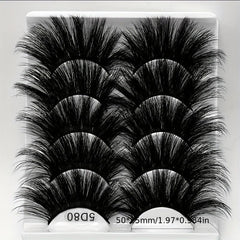 5 Pairs Faux Mink Eyelashes Lengthening Thickening False Eyelashes
