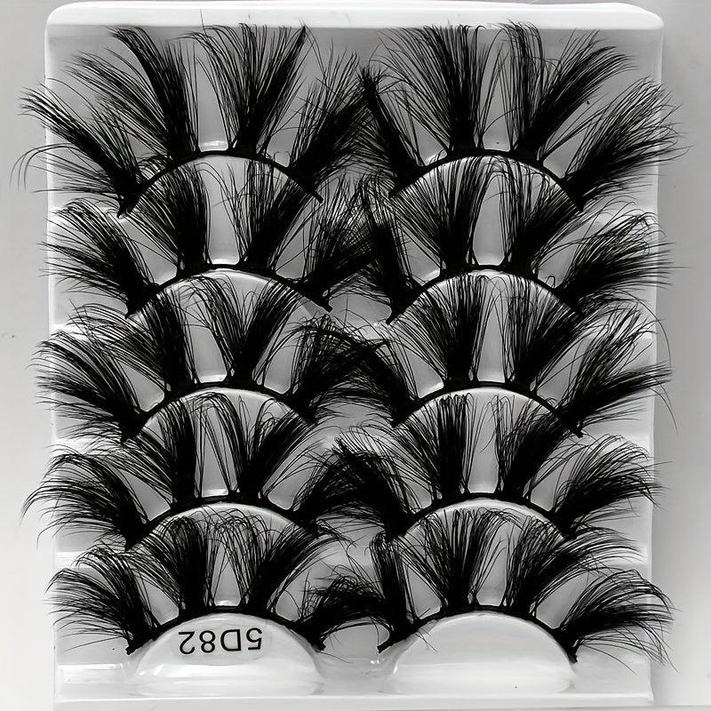 5 Pairs Faux Mink Eyelashes Lengthening Thickening False Eyelashes
