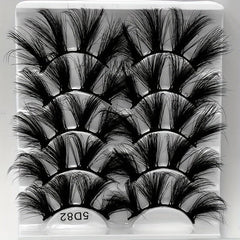 5 Pairs Faux Mink Eyelashes Lengthening Thickening False Eyelashes