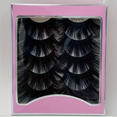 5 Pairs Faux Mink Eyelashes Lengthening Thickening False Eyelashes