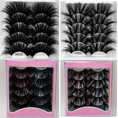 5 Pairs Faux Mink Eyelashes Lengthening Thickening False Eyelashes