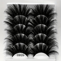 5 Pairs Faux Mink Eyelashes Lengthening Thickening False Eyelashes