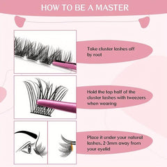 Lash Clusters 72 Pcs DIY Eyelash Extension D Curly 8-16mm Volume Wispy