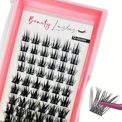Lash Clusters 72 Pcs DIY Eyelash Extension D Curly 8-16mm Volume Wispy