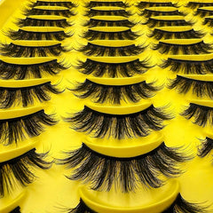 20 Pairs Faux Mink Fluffy Natural Look 3D Cat Eye False Eyelashes