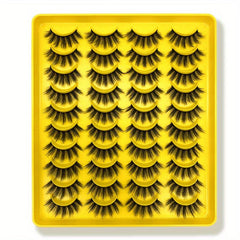 20 Pairs Faux Mink Fluffy Natural Look 3D Cat Eye False Eyelashes