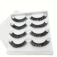 4 Pairs D Curling Fluffy False Eyelashes 14mm Length