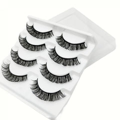 4 Pairs D Curling Fluffy False Eyelashes 14mm Length