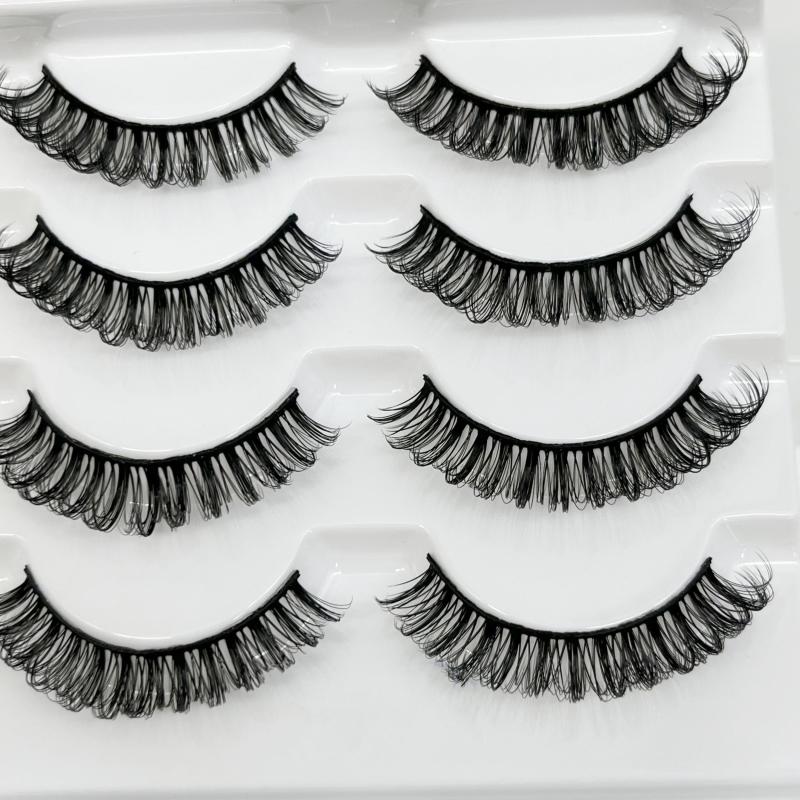 4 Pairs D Curling Fluffy False Eyelashes 14mm Length