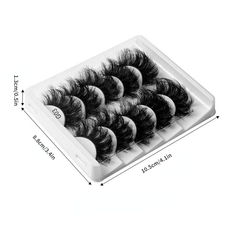 5 Pairs Fluffy Layer Cross Faux Mink Thick False Eyelashes